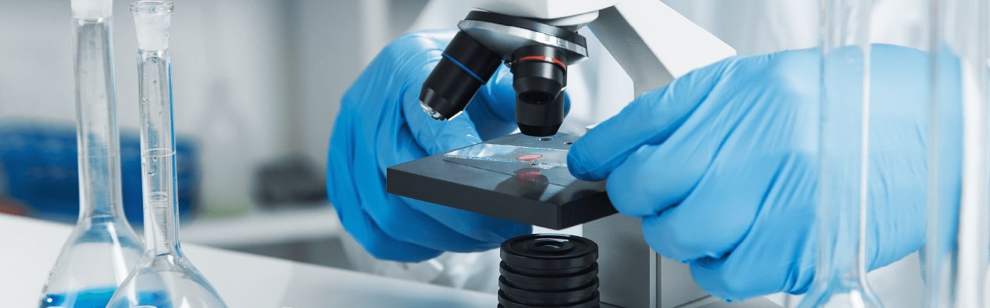 pathology test being conducted in a lab